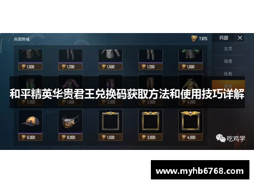 和平精英华贵君王兑换码获取方法和使用技巧详解